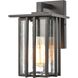 Radnor 1 Light 10 inch Matte Black with Clear Outdoor Wall Sconce