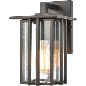 Radnor 1 Light 10 inch Matte Black with Clear Outdoor Wall Sconce