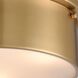 Simpson 3 Light 14 inch Satin Brass Flush Mount Ceiling Light