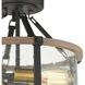 Geringer 3 Light 15 inch Charcoal with Beechwood and Burnished Brass Semi Flush Mount Ceiling Light