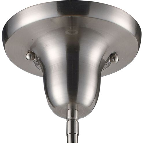 Schoolhouse 1 Light 8 inch Satin Nickel with White Mini Pendant Ceiling Light in Incandescent