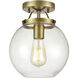Bernice 1 Light 9 inch Brushed Antique Brass Semi Flush Mount Ceiling Light