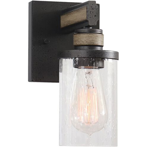 Beaufort 1 Light 7 inch Anvil Iron with Distressed Antiqued Gray Vanity Light Wall Light