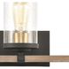 Geringer 3 Light 22 inch Charcoal with Beechwood and Burnished Brass Vanity Light Wall Light