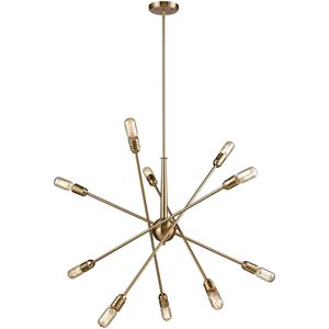 Delphine 10 Light 33 inch Satin Brass Chandelier Ceiling Light