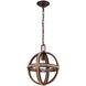 Natural Rope 1 Light 12 inch Oil Rubbed Bronze Mini Pendant Ceiling Light