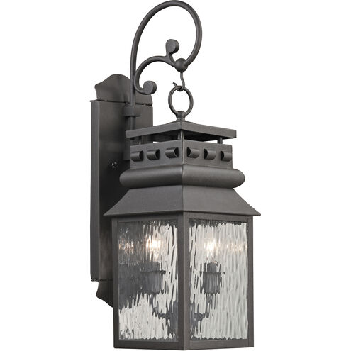 Forged Lancaster 2 Light 22 inch Charcoal Outdoor Sconce