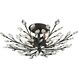 Crystal Branches 6 Light 24 inch Burnt Bronze Semi Flush Mount Ceiling Light