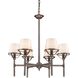 Sutton Place 6 Light 25 inch Pewter with White Chandelier Ceiling Light