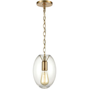 Ellipsa 1 Light 7 inch Satin Brass Mini Pendant Ceiling Light