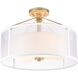 Diffusion 3 Light 18 inch Aged Silver Semi Flush Mount Ceiling Light