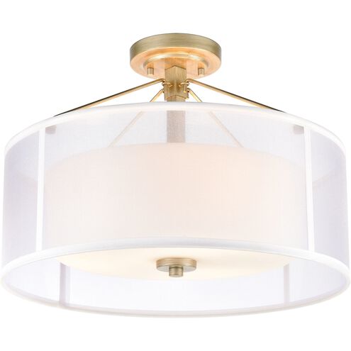 Diffusion 3 Light 18 inch Aged Silver Semi Flush Mount Ceiling Light