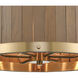 Wooden Barrel 6 Light 19 inch Satin Brass with Medium Oak Chandelier Ceiling Light
