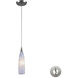 Lungo 1 Light 3 inch Satin Nickel Mini Pendant Ceiling Light in Snow White Glass