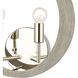 Retro Rings 2 Light 12 inch Sandy Beechwood with Polished Nickel Sconce Wall Light