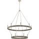 Abaca 14 Light 36 inch Polished Nickel with Gray Abaca Chandelier Ceiling Light