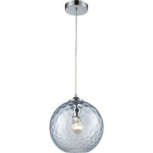 Watersphere 1 Light 10 inch Polished Chrome Multi Pendant Ceiling Light in Hammered Aqua Glass, Standard, Configurable