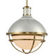 Jenna 1 Light 16 inch Satin Silver with Satin Brass Pendant Ceiling Light