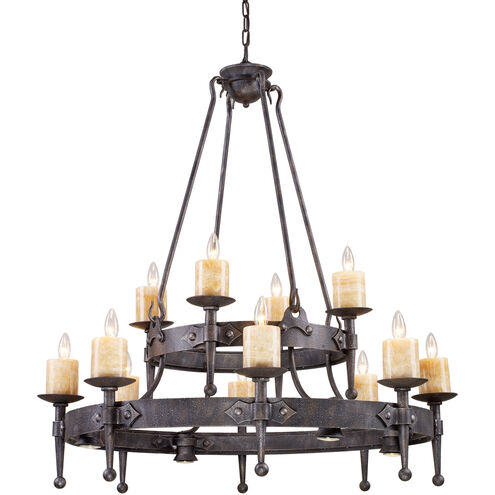 Cambridge 12 Light 42 inch Moonlit Rust Chandelier Ceiling Light