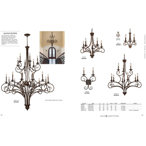 Gloucester 3 Light 12 inch Weathered Bronze Chandelier Ceiling Light in Triangular Canopy
