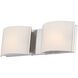 Pandora 2 Light 15.8 inch Chrome Vanity Light Wall Light in T3