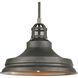Carbondale 1 Light 15 inch Slate Mist with Satin Nickel Pendant Ceiling Light