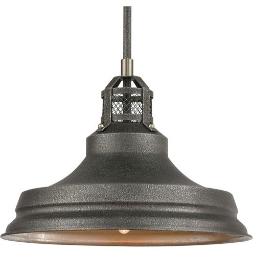 Carbondale 1 Light 15 inch Slate Mist with Satin Nickel Pendant Ceiling Light