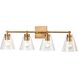 East Point 4 Light 33 inch Satin Brass Vanity Light Wall Light