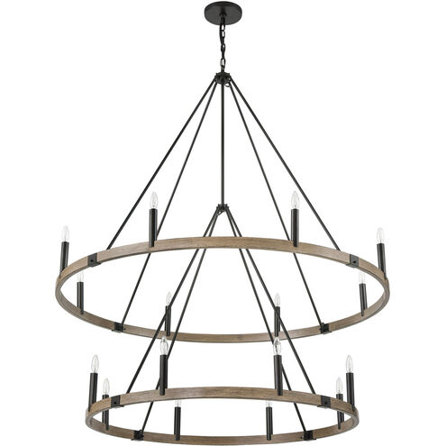 Transitions 16 Light 56 inch Oil Rubbed Bronze with Aspen Chandelier Ceiling Light
