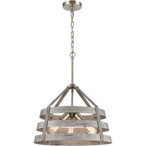 Brigantine 3 Light 18 inch Satin Nickel Chandelier Ceiling Light