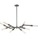Free Form 8 Light 38 inch Dark Graphite Chandelier Ceiling Light