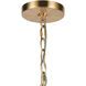 Wellsley 6 Light 47 inch Burnished Brass Linear Chandelier Ceiling Light