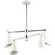 Luca 4 Light 26 inch Polished Chrome with White Chandelier Ceiling Light