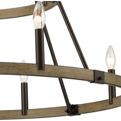 Transitions 12 Light 36 inch Oil Rubbed Bronze with Aspen Chandelier Ceiling Light