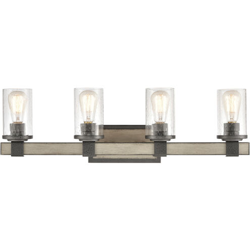 Crenshaw 4 Light 29 inch Anvil Iron with Distressed Antiqued Gray Vanity Light Wall Light