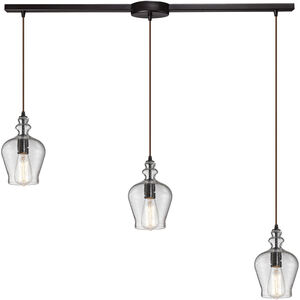 Menlow Park 3 Light 36 inch Oil Rubbed Bronze Multi Pendant Ceiling Light in Linear with Recessed Adapter, Linear