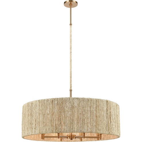 Abaca 8 Light 33 inch Satin Brass Chandelier Ceiling Light