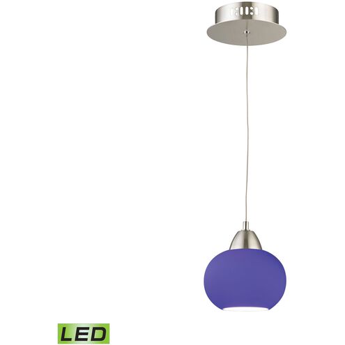 Ciotola 1 Light 6 inch Satin Nickel with Blue Mini Pendant Ceiling Light