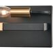 Heathrow 2 Light 15 inch Matte Black with Satin Brass Vanity Light Wall Light