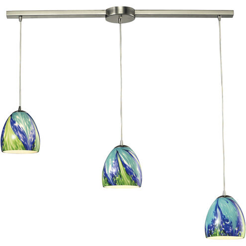 Colorwave 3 Light 36 inch Satin Nickel Multi Pendant Ceiling Light, Configurable