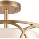 Ringlets 2 Light 16 inch Matte Gold Semi Flush Mount Ceiling Light