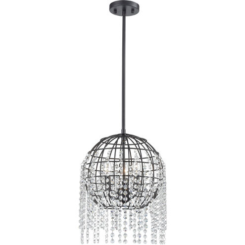 Yardley 3 Light 13 inch Oil Rubbed Bronze with Clear Pendant Ceiling Light