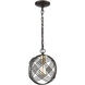 Concentric 1 Light 9 inch Oil Rubbed Bronze with Satin Brass Mini Pendant Ceiling Light