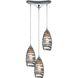 Twister 3 Light 10 inch Polished Chrome Mini Pendant Ceiling Light
