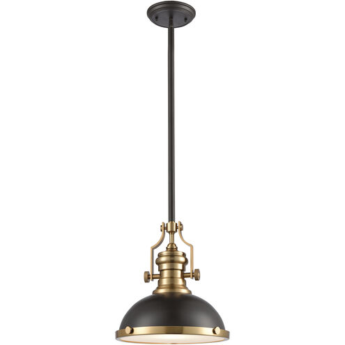 Chadwick 1 Light 13 inch Oil Rubbed Bronze with Satin Brass Pendant Ceiling Light