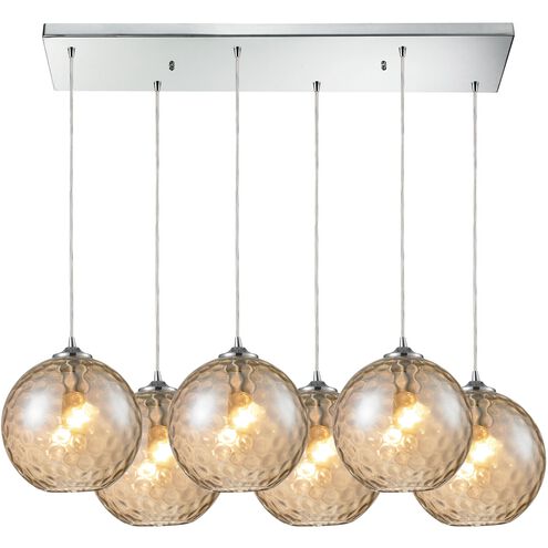 Watersphere 6 Light 33 inch Polished Chrome Mini Pendant Ceiling Light in Champagne