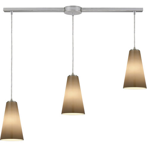 Connor 3 Light 38 inch Satin Nickel Mini Pendant Ceiling Light in Linear with Recessed Adapter, Linear