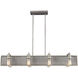 Corrugated Steel 8 Light 43 inch Weathered Zinc with Polished Nickel Chandelier Ceiling Light