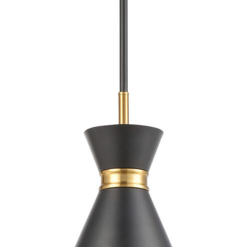 Modley 1 Light 7 inch Matte Black with Brushed Brass Mini Pendant Ceiling Light