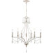 French Parlor 6 Light 27 inch Vintage White Chandelier Ceiling Light